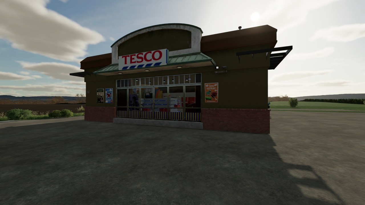 Placeable TESCO Market Sell Point V1.8 – FS22 mod